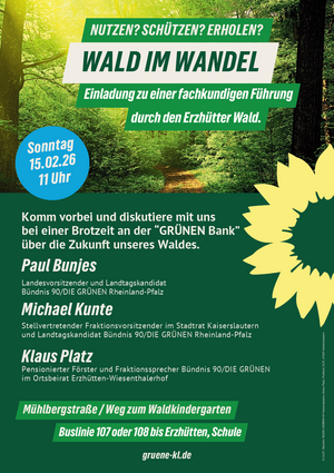 Flyer zur Führung durch den Erzhütter Wald am 15.02.26